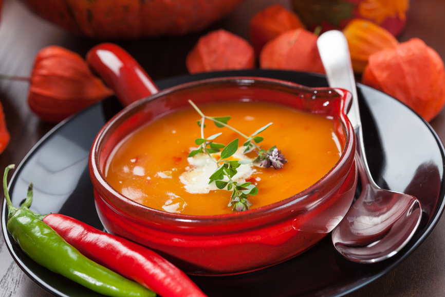 Pumpkin soup with chili 