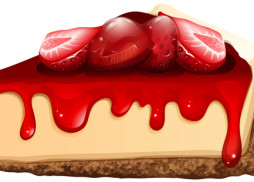 Strawberry cheesecake with jam illustration