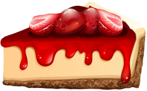 Strawberry cheesecake with jam illustration